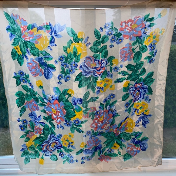 Silk Floral Scarf Made in Italy - Picture 6 of 15